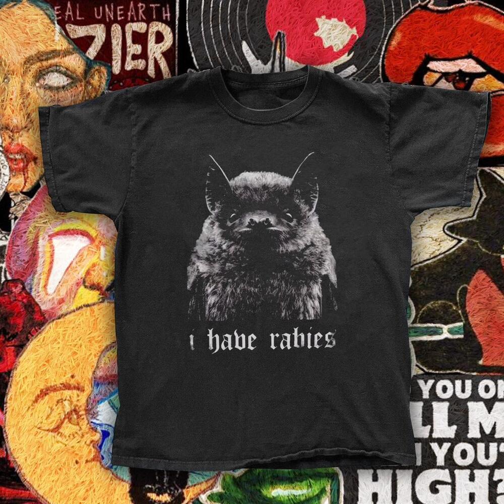 Black I Have Rabies Bat Tee